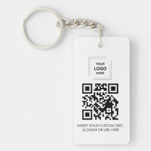Llavero Diseño minimalista de contacto de logo QR blanco p