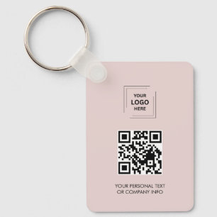 Llavero Diseño Minimalista de Contacto de Logo QR Rosa par