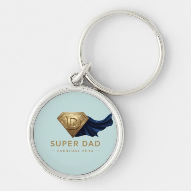 Llavero Diseño Mínimo de Día del Padre de Superhéroe (Frente)