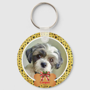 Llavero Diseño Moderno Divertido Simple de Huella de Perro