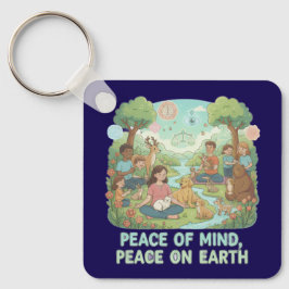 Llavero Diseño Motivacional Paz Mental, Paz en la Tierra