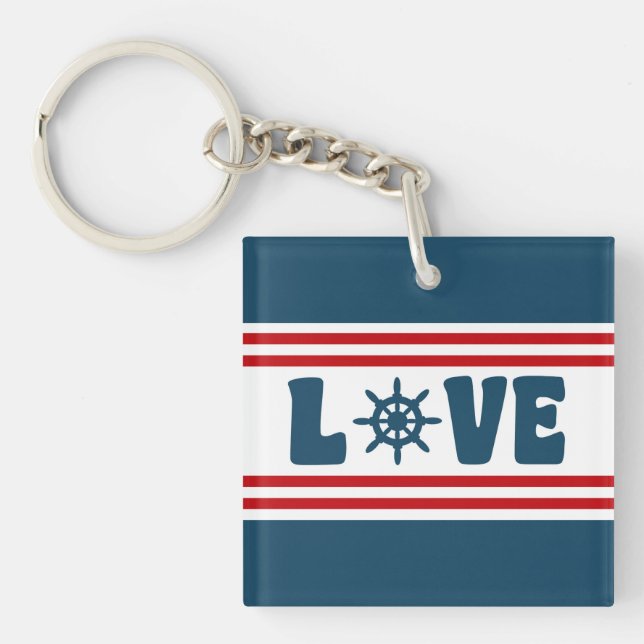 Llavero Diseño náutico de amor (Frente)