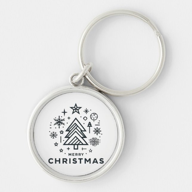 Llavero Diseño navideño navideño minimalista (Frente)