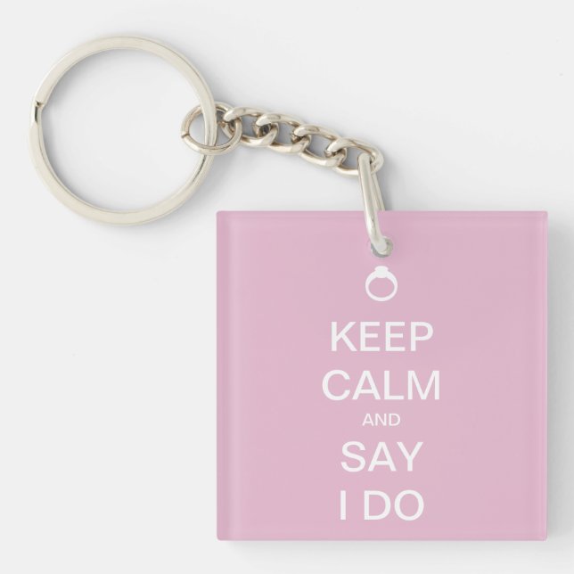 Llavero Diseño nupcial personalizable Keep Calm (Frente)