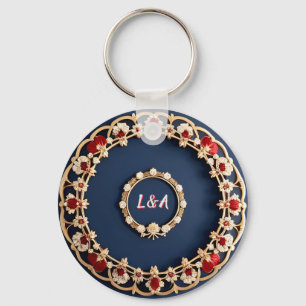 Llavero Diseño Ornamental Floral Elegante