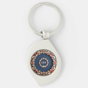 Llavero Diseño Ornamental Floral Elegante