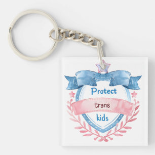 Llavero Diseño para Proteger a los Niños Trans, Regalo par