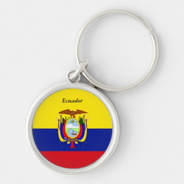 Llavero Diseño personalizado de la bandera de Ecuador (Frente)