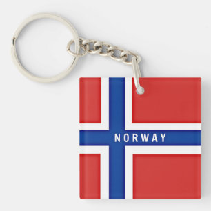 Llavero Diseño personalizado de la bandera de Noruega
