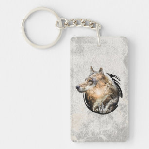 Llavero Diseño personalizado del lobo del bosque