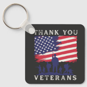 Llavero Diseño personalizado: Gracias Veteranos Bandera Am