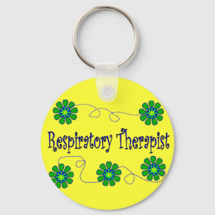 Llavero Diseño retro de las flores del terapeuta