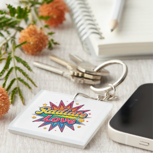 Llavero Diseño Retro Irradia Amor – Vibraciones Positivas