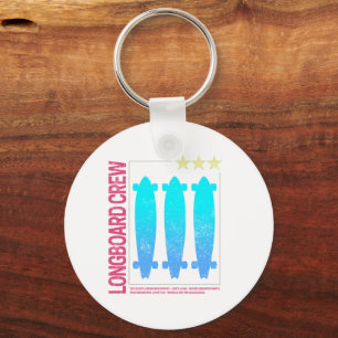 Llavero Diseño Retro Skateboard Vintage Skater Longboard