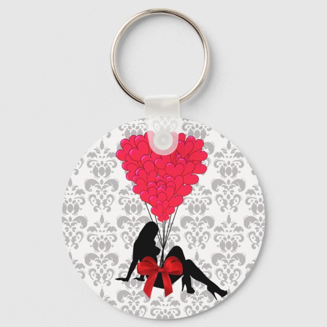 Llavero Diseño romántico de San Valentín (Anverso)