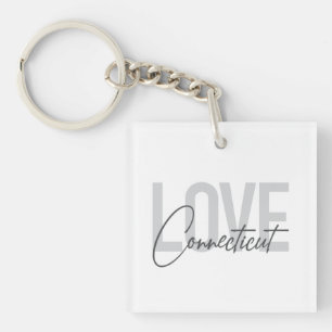 Llavero Diseño sencillo, moderno y fresco Love Connecticut
