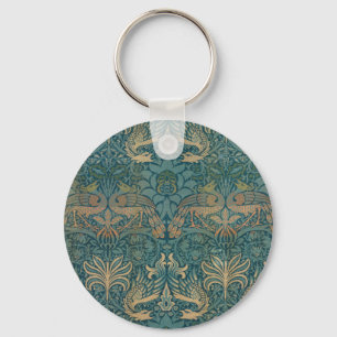 Llavero Diseño textil William Morris Peacock y Dragon