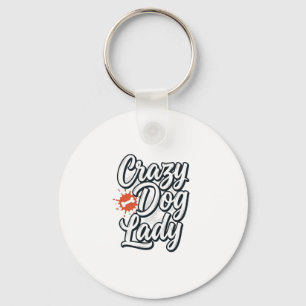 Llavero Diseño tipográfico de la loca señora de los perros