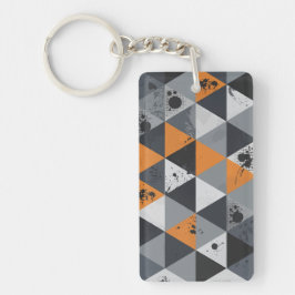Llavero Diseño Triangular en Naranja, Negro y Gris