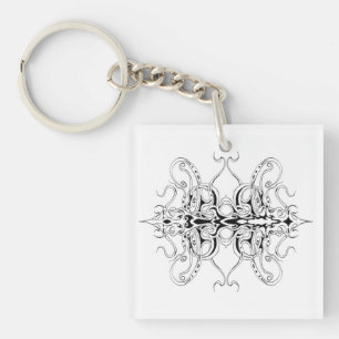 Llavero Diseño tribal del Imperio Blanco y Negro