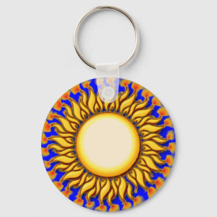 Llavero Diseño tribal llameante único de Sun