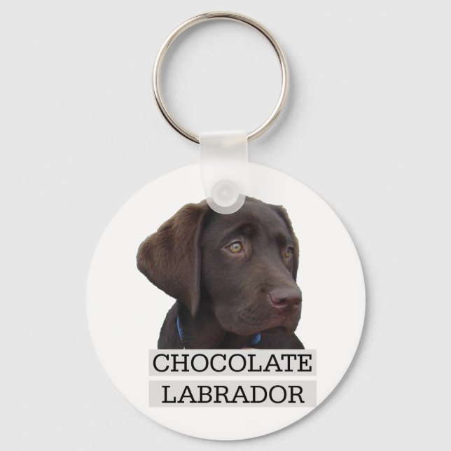 Llavero ¡Diseño único de Chocolate Labrador! (Anverso)