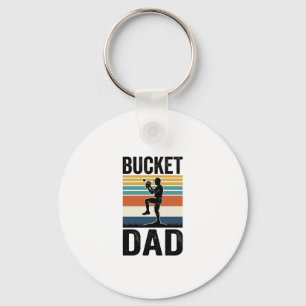 Llavero Diseño vectorial Bucket Dad Retro Baseball Padre_1