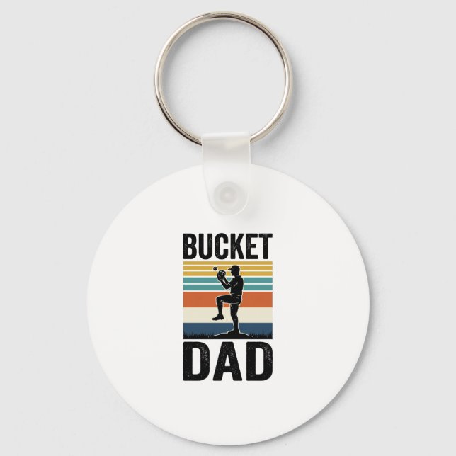 Llavero Diseño vectorial Bucket Dad Retro Baseball Padre_1 (Anverso)