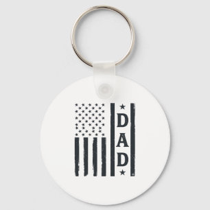 Llavero Diseño vectorial de bandera americana de papá vint