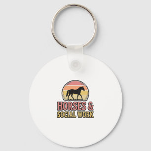 Llavero Diseño Vectorial de Caballos y Trabajo Social Atar