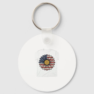 Llavero Diseño vectorial de flor de margarita patriótica v