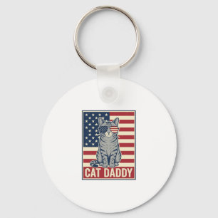Llavero Diseño vectorial de gato patriótico Cat Daddy_1