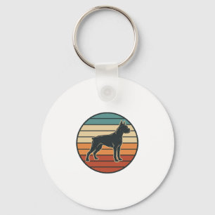 Llavero Diseño vectorial de grabado de perro boxer vintage