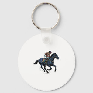 Llavero Diseño vectorial de jockey de carreras de caballos