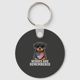 Llavero Diseño vectorial de perro héroe Rottweiler patriót