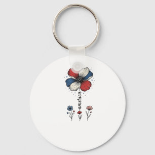 Llavero Diseño vectorial vintage patriótico floral América