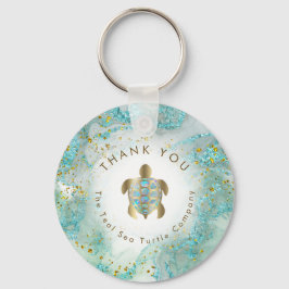 Llavero Diseño verde azulado de tortugas marinas