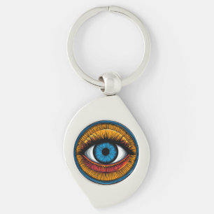 Llavero Diseño vibrante del ojo malvado artístico