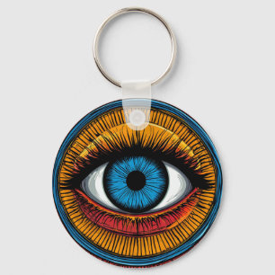 Llavero Diseño vibrante del ojo malvado artístico