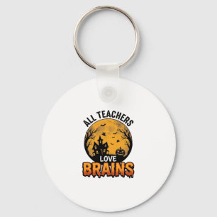 Llavero Diseño Vintage Cerebros Amor Halloween Profesor_1