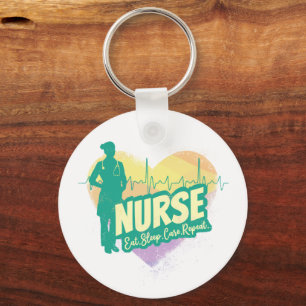 Llavero Diseño Vintage de Enfermera con Motivo de Latido