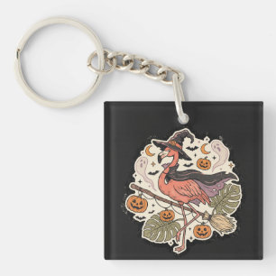 Llavero Diseño vintage de flamenco espeluznante de Hallowe