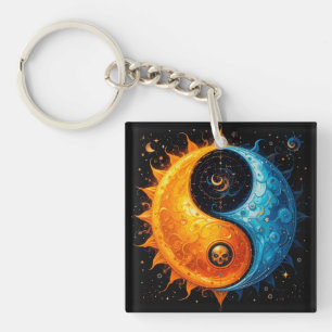 Llavero Diseño Yin Yang que representa el sol y la luna
