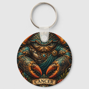 Llavero Diseño zodiacal masculino celestial de Cáncer