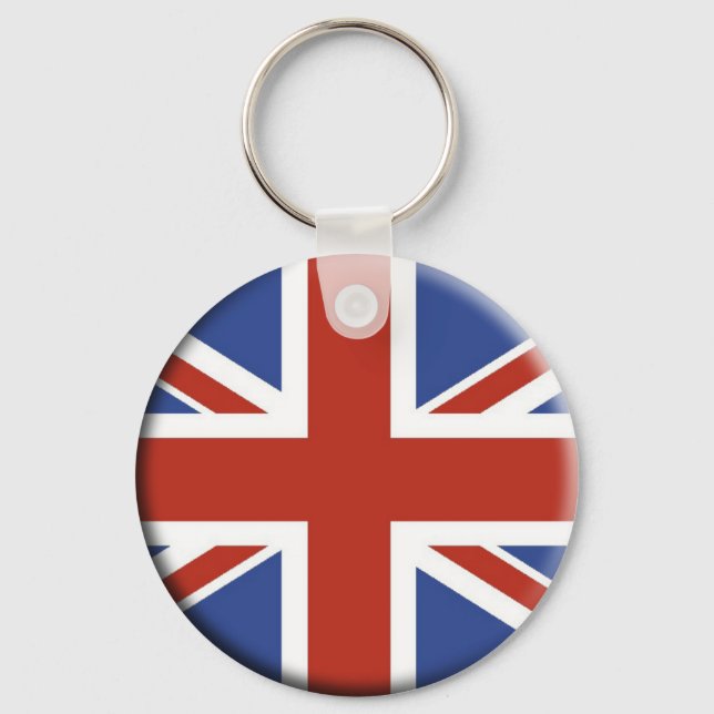 Llavero Diseños de Círculo de Bandera de Union Jack UK. (Anverso)