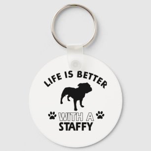 Llavero Diseños de la raza del perro de Staffy