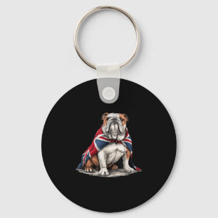 Llavero Disfraces de Bulldog patriótico de bonito
