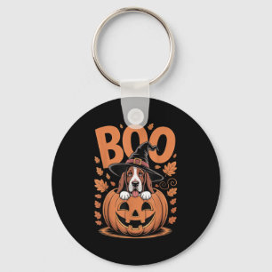 Llavero Disfraz de Basset Hound en Calabaza Halloween Bass