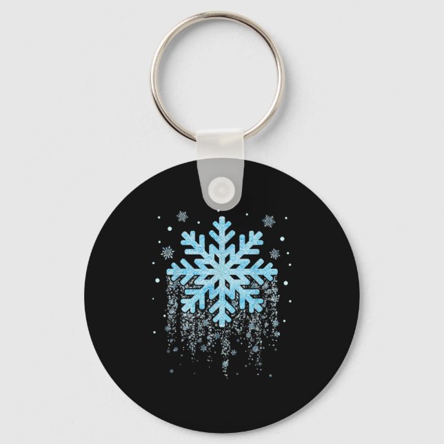 Llavero Disfraz de copo de nieve de invierno Navidad coinc (Anverso)