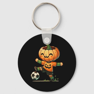 Llavero Disfraz de Halloween de fútbol con cara de calabaz